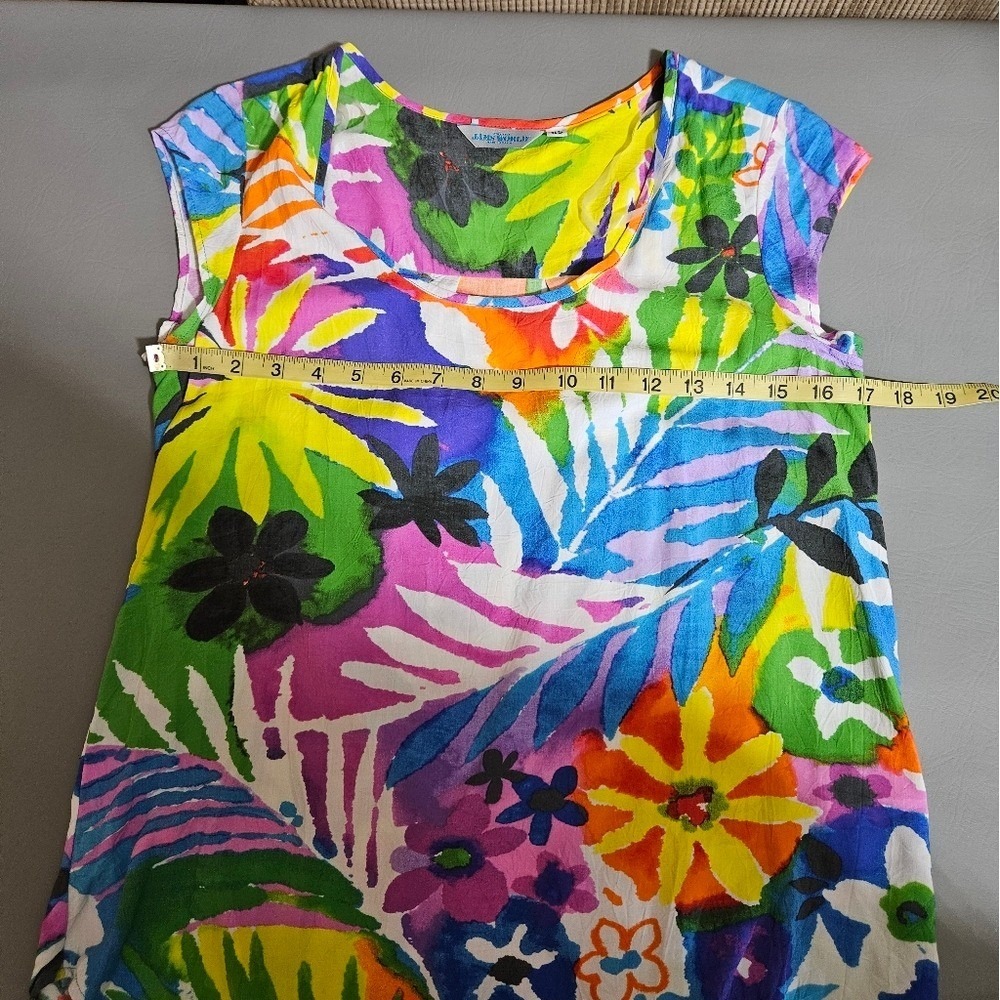 Jams World Daydreamer Eclair Floral Tropical Top Womens XS Made in Hawaii W661 - Picture 4 of 9